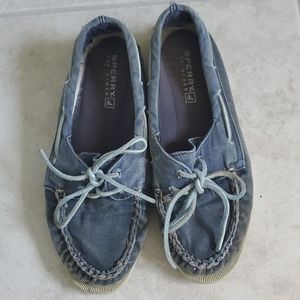 Sperry denim boat shoes